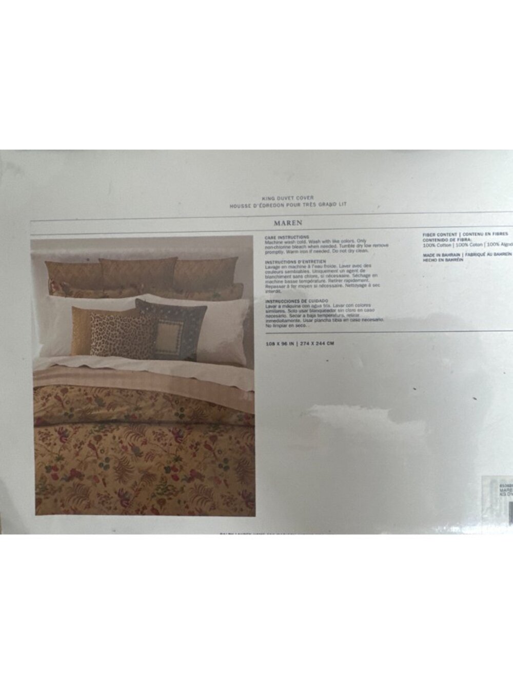 NWT Ralph Lauren Maren Duvet Cover Floral Multicolor Size King - Picture 7 of 9